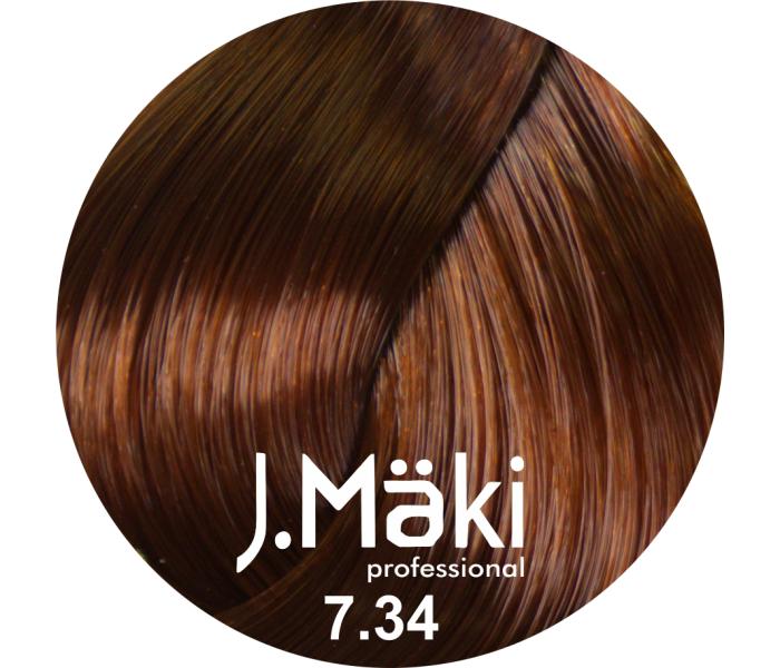 J.Maki Professional, Vopsea permanenta 7.34/Blond cupru auriu mediu, 60ml