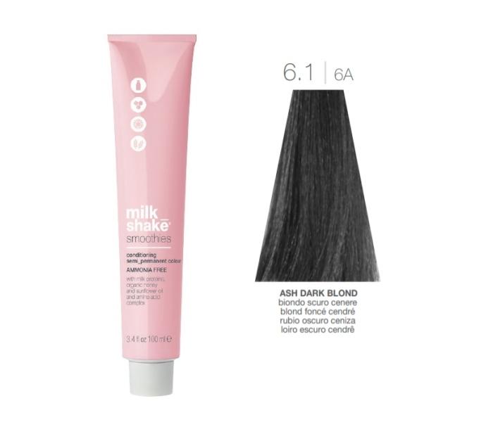 Vopsea semi-permanenta Milk Shake Smoothies 6.1|6A, Blond Inchis Cenusiu, 100ml