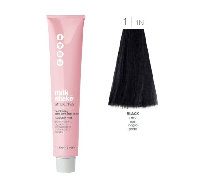 Vopsea semi-permanenta Milk Shake Smoothies 1|1N, Negru Natural, 100ml