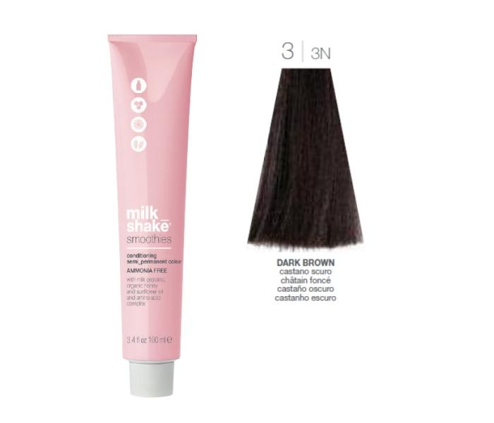 Vopsea semi-permanenta Milk Shake Smoothies 3|3N, Castaniu Inchis Natural, 100ml