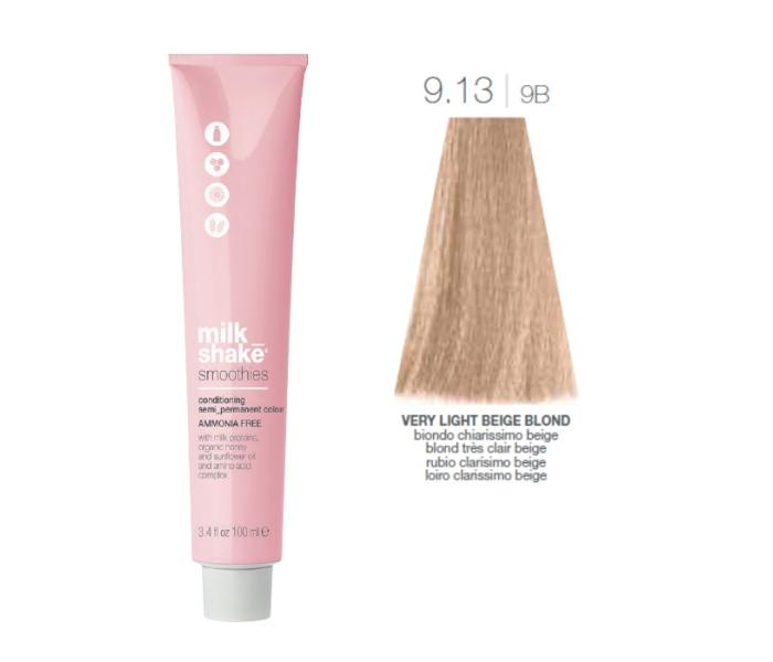 Vopsea semi-permanenta Milk Shake Smoothies 9.13|9AG, Blond Luminos Deschis Bej, 100ml
