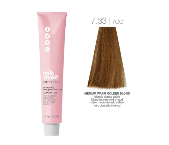 Vopsea semi-permanenta Milk Shake Smoothies 7.33|7GG, Blond Mediu Cald Auriu, 100ml