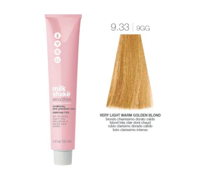 Vopsea semi-permanenta Milk Shake Smoothies 9.33|9GG, Blond Luminos Deschis Cald Auriu, 100ml