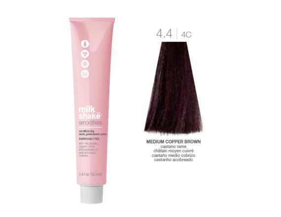 Vopsea semi-permanenta Milk Shake Smoothies 4.4|4C, Castaniu Mediu Aramiu, 100ml