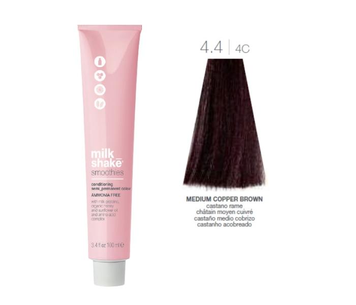 Vopsea semi-permanenta Milk Shake Smoothies 4.4|4C, Castaniu Mediu Aramiu, 100ml