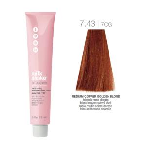 Vopsea semi-permanenta Milk Shake Smoothies 7.43|7CG, Blond Mediu Auriu Aramiu, 100ml