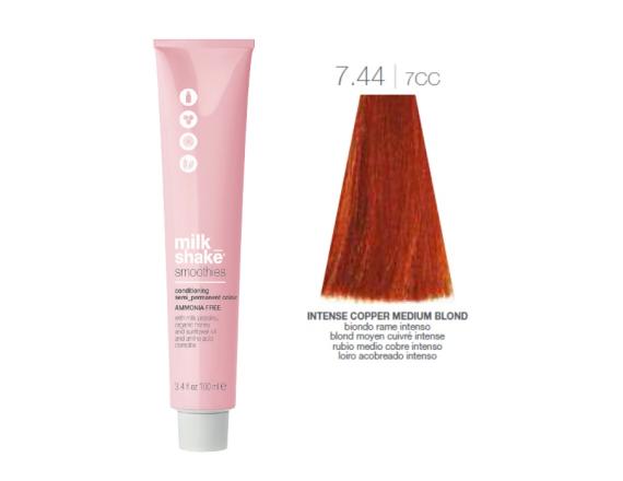 Vopsea semi-permanenta Milk Shake Smoothies 7.44|7CC, Blond Mediu Aramiu Intens, 100ml
