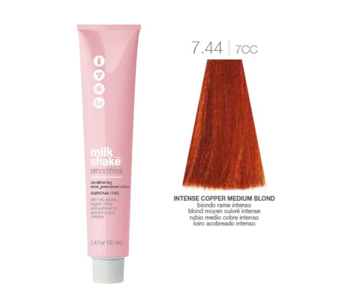 Vopsea semi-permanenta Milk Shake Smoothies 7.44|7CC, Blond Mediu Aramiu Intens, 100ml