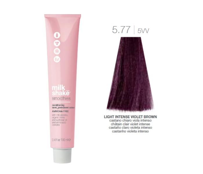 Vopsea semi-permanenta Milk Shake Smoothies 5.77|5VV, Castaniu Deschis Violet Intens, 100ml