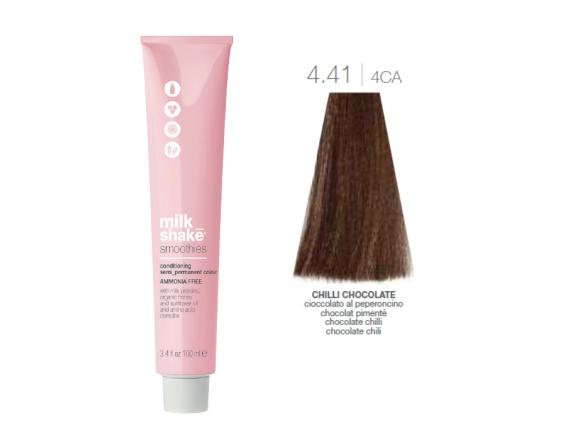 Vopsea semi-permanenta Milk Shake Smoothies 4.41|4CA, Castaniu Mediu Ciocolata Cu Ardei Iute, 100ml