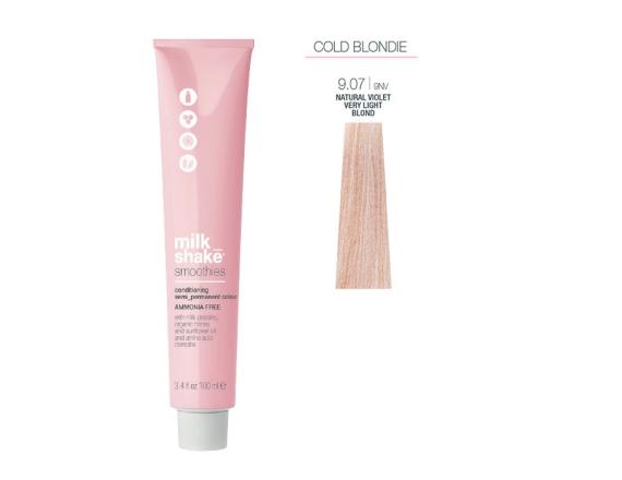 Vopsea semi-permanenta Milk Shake Smoothies 9.07, Blond Foarte Deschis Natural Iris, 100ml