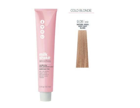 Vopsea semi-permanenta Milk Shake Smoothies 9.08, Blond Foarte Deschis Natural Chihlimbar, 100ml