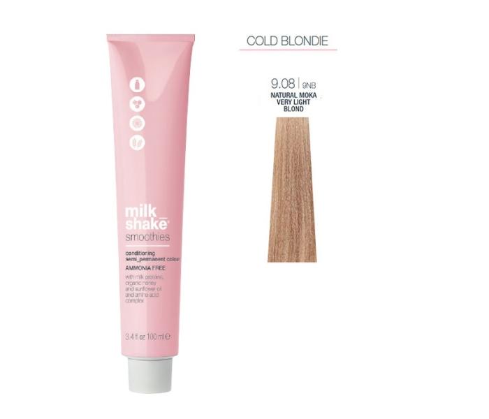 Vopsea semi-permanenta Milk Shake Smoothies 9.08, Blond Foarte Deschis Natural Chihlimbar, 100ml
