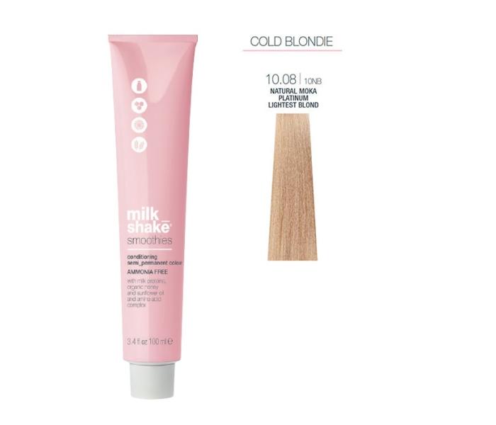 Vopsea semi-permanenta Milk Shake Smoothies 10.08, Blond Platinat Chihlimbar Natural, 100ml