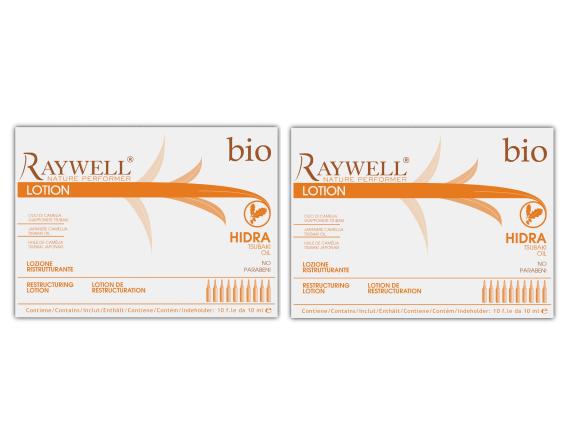 Set tratament pentru par Raywell Bio Nature Hidra Restructuring, Par si scalp uscat, 10x10ml