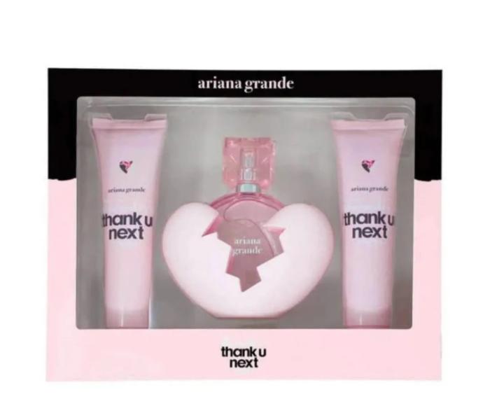 Set Ariana Grande Thank U Next, Femei, Eau De Parfum 100ml + Lotiune de corp 100ml + Gel de dus 100ml