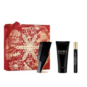 Set Carolina Herrera Bad Boy, Barbati, Eau De Toilette 50ml + Gel de dus 100ml + Eau De Toilette 10ml