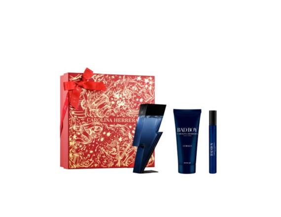 Set Carolina Herrera Bad Boy Cobalt, Barbati, Eau De Parfum 100ml + Gel de dus 100ml + Eau De Parfum 10ml
