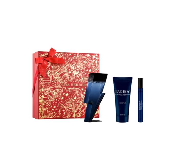Set Carolina Herrera Bad Boy Cobalt, Barbati, Eau De Parfum 100ml + Gel de dus 100ml + Eau De Parfum 10ml