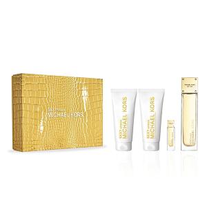 Set Michael Kors Sexy Amber, Femei, Eau de Parfum, 100ml + Lotiune Corp 100ml + Gel de Dus 100ml + Eau de Parfum 5ml