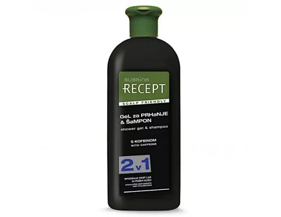 Subrina Recept 2 in 1, Sampon & Gel de Dus, cu cofeina, delicat cu scalpul, 400ml